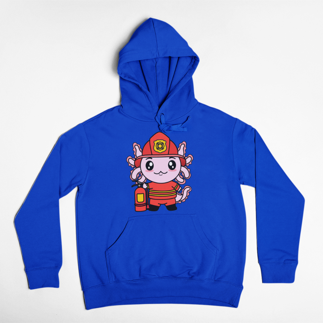 Hoodie Axolotzin Bombero Ajolote Unisex