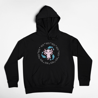 Hoodie Axolotzin Horóscopos Aro Piscis Ajolote Unisex