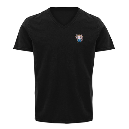 Playera Cuello V Axolotzin Granjero Ajolote