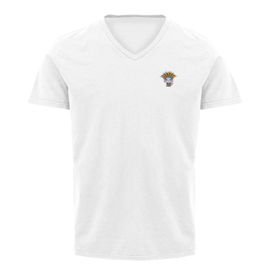 Playera Cuello V Axolotzin Danzante Ajolote