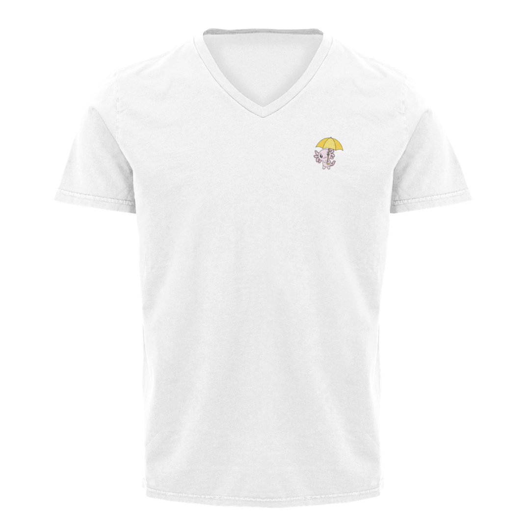 Playera Cuello V Axoloteria El Paraguas Ajolote Adulto