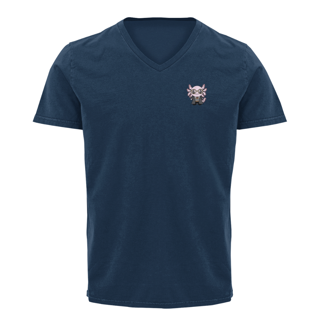 Playera Cuello V Axolotzin Maguito Ajolote