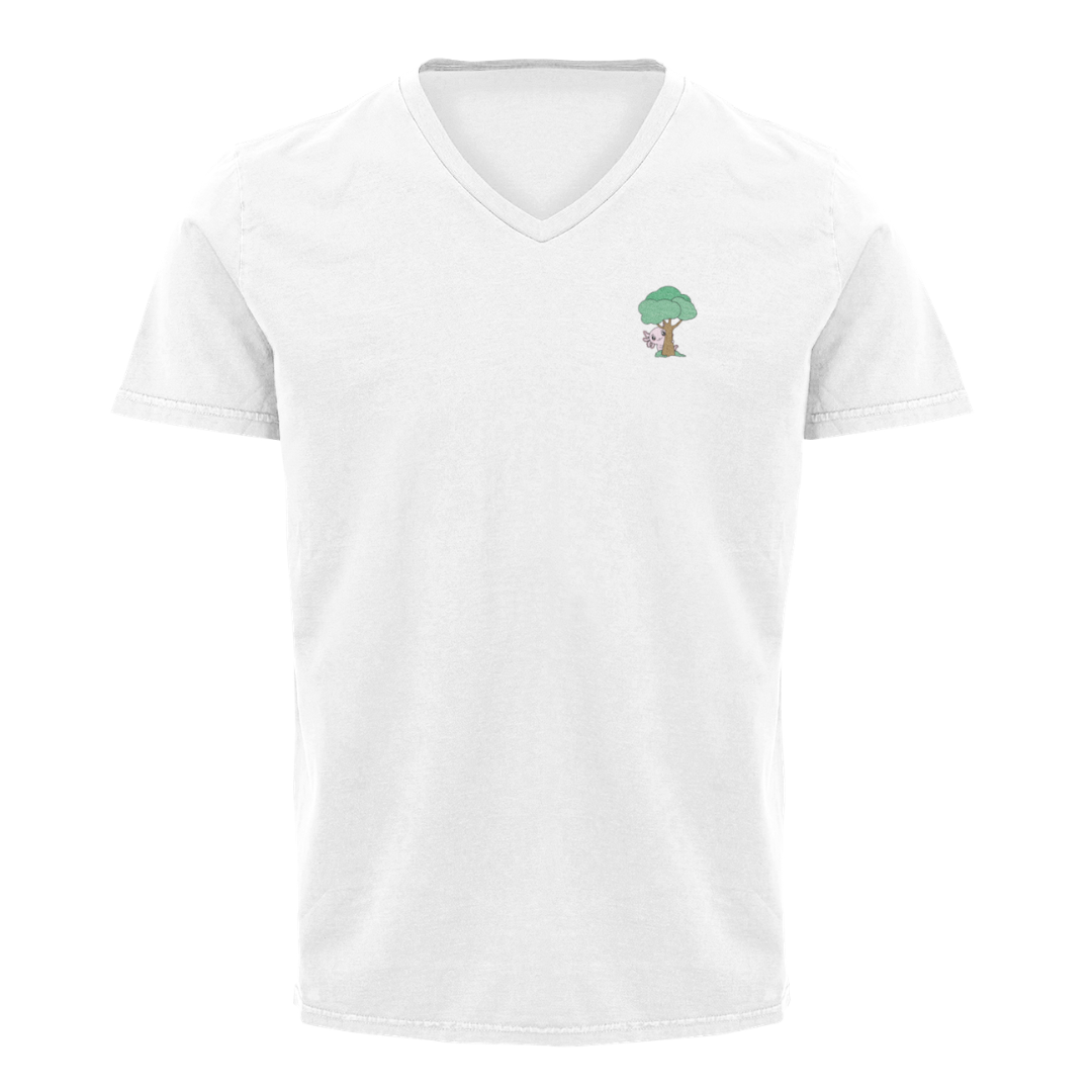 Playera Cuello V Axoloteria El Arbol Ajolote Adulto