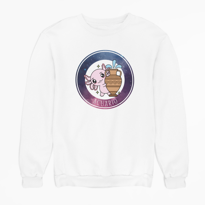 Sudadera Axolotzin Horóscopos Galaxy Acuario Ajolote Unisex