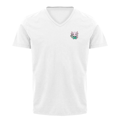 Playera Cuello V Axolotzin Barista Ajolote