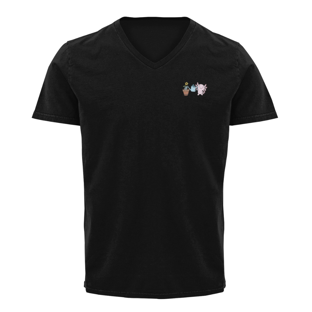 Playera Cuello V Axoloteria La Maceta Ajolote Adulto