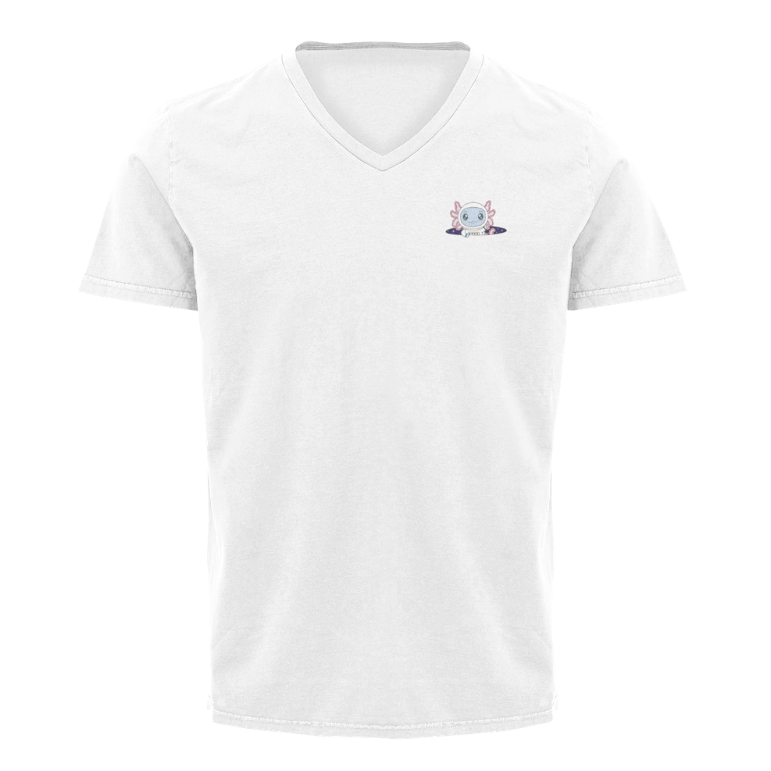 Playera Cuello V Axolotzin Estelar Ajolote Adulto