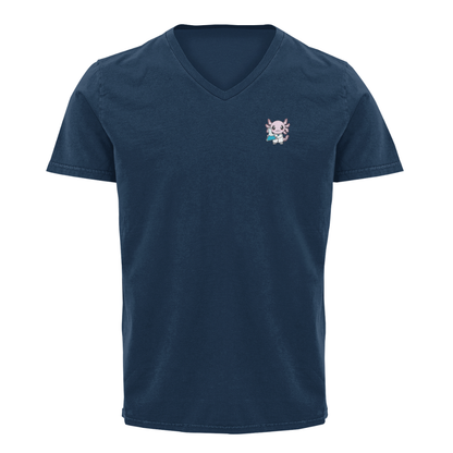 Playera Cuello V Axolotzin Quimico Ajolote Adulto
