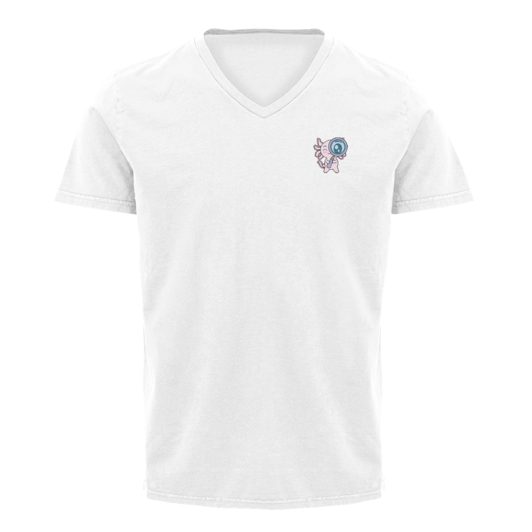 Playera Cuello V Axolotzin Curioso Ajolote