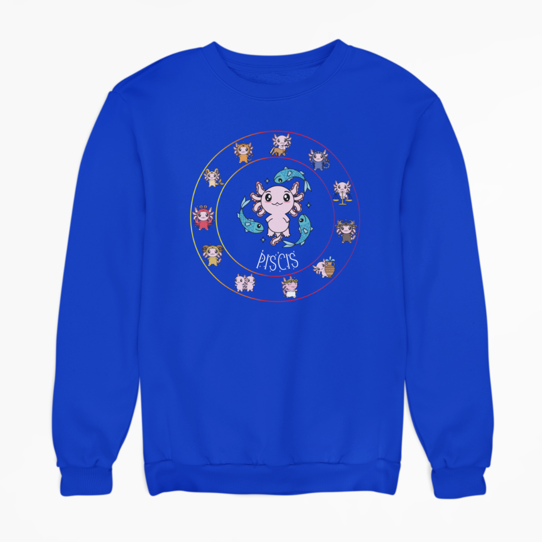 Sudadera Horóscopos Piscis Axolotzin Ajolote Unisex