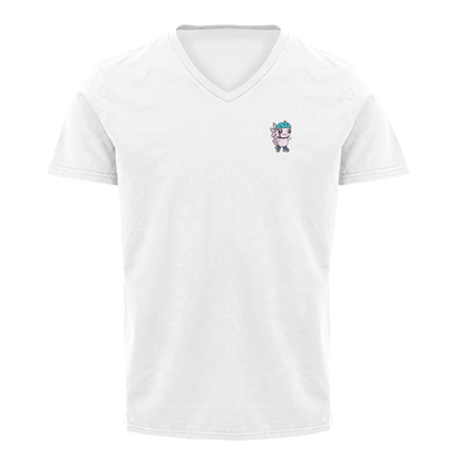 Playera Cuello V Axolotzin Patinador Ajolote