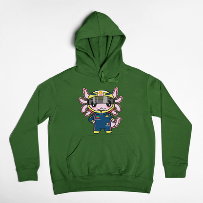 Hoodie Axolotzin Piloto De Carreras Ajolote Unisex