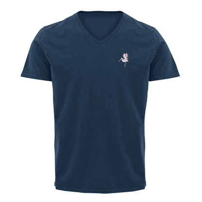 Playera Cuello V Axoloteria La Garza Ajolote Adulto