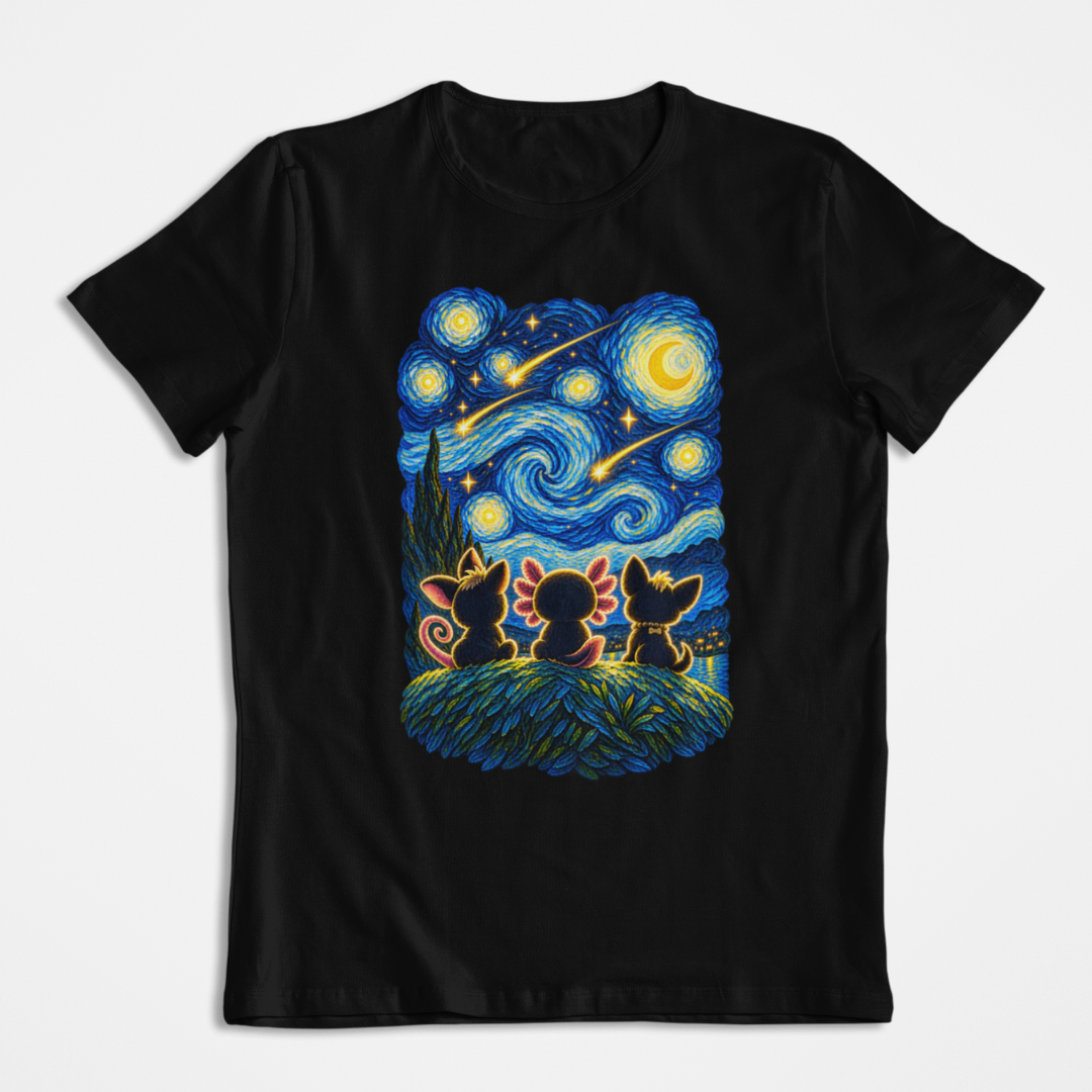 Playera Amigos Bajo La Noche Estrellada