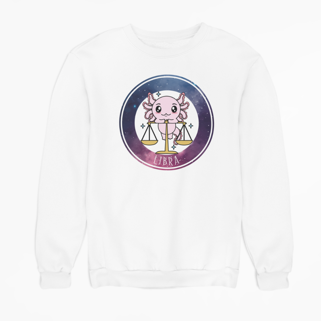 Sudadera Axolotzin Horóscopos Galaxy Libra Ajolote Unisex