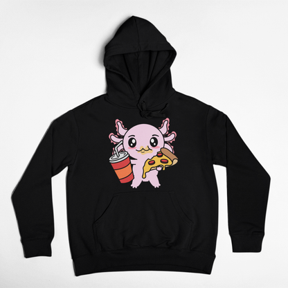 Hoodie Axolotzin Comiendo Pizza Ajolote Unisex