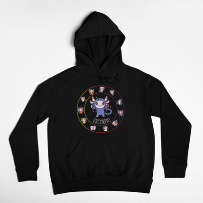 Hoodie Horóscopos Escorpio Axolotzin Ajolote Unisex