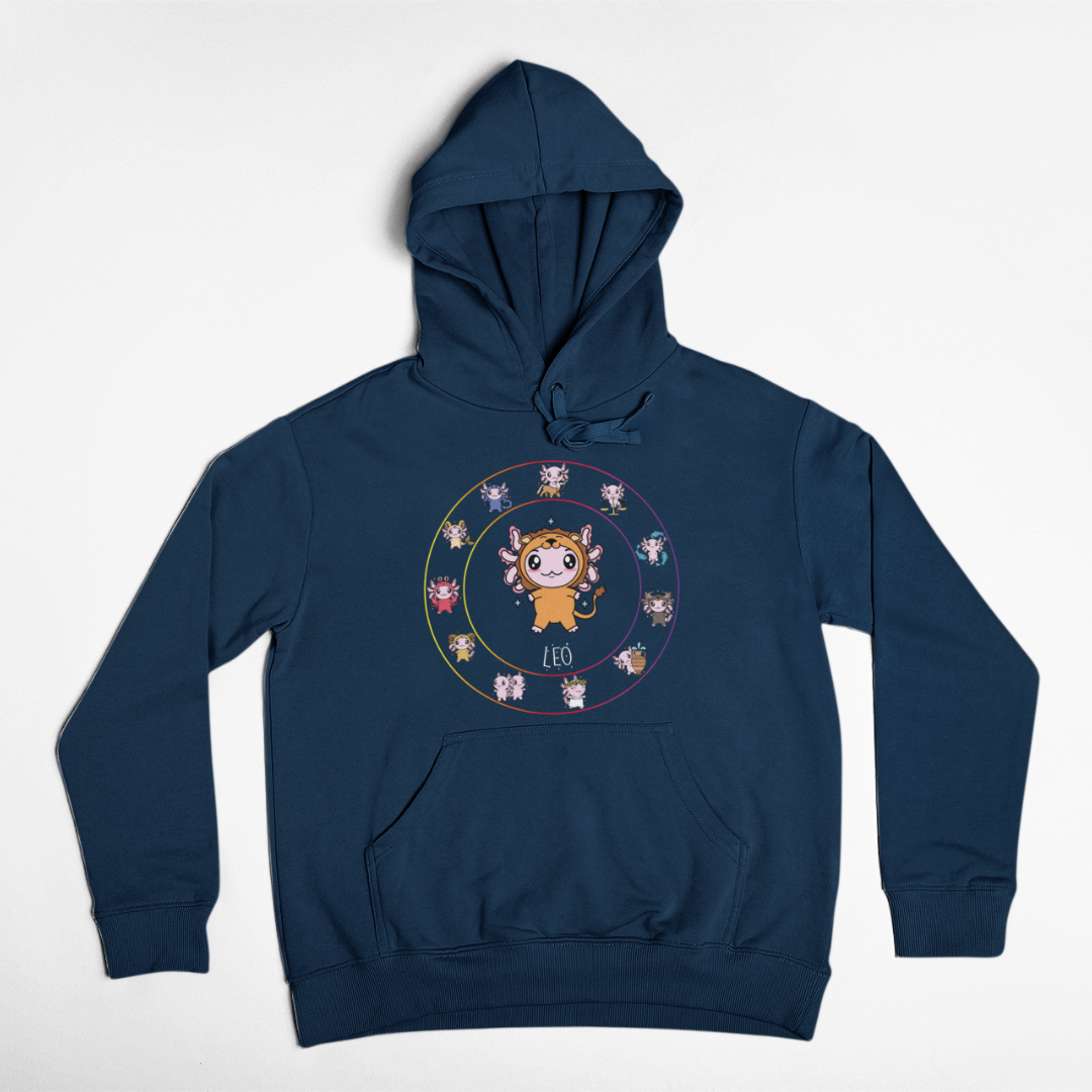 Hoodie Horóscopos Leo Axolotzin Ajolote Unisex