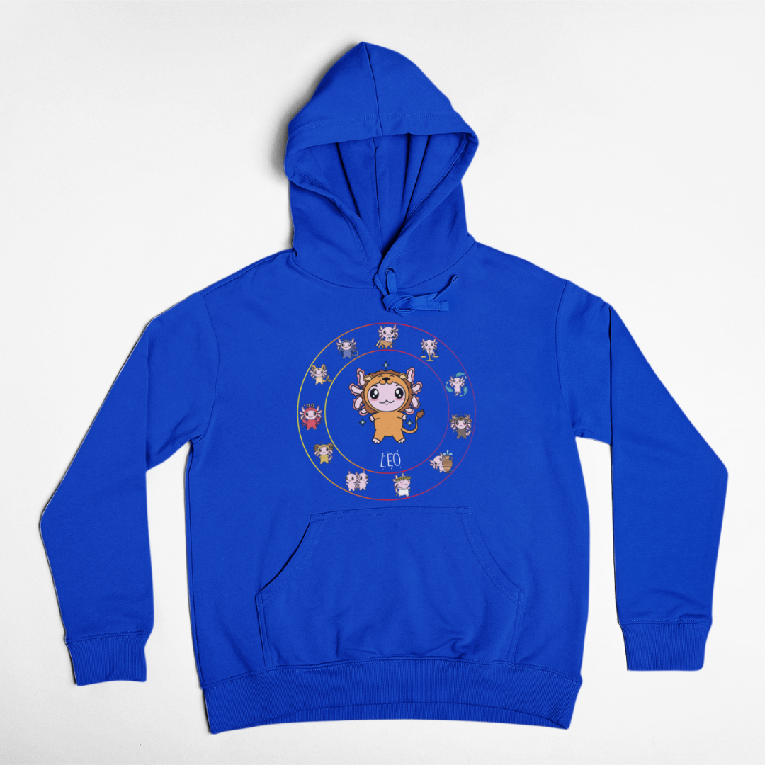 Hoodie Horóscopos Leo Axolotzin Ajolote Unisex