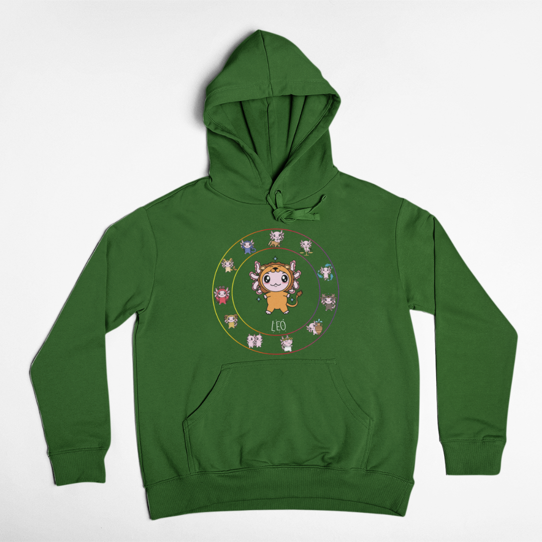 Hoodie Horóscopos Leo Axolotzin Ajolote Unisex