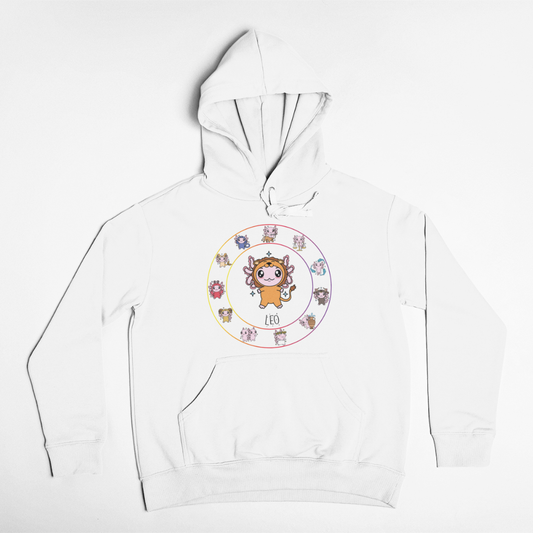 Hoodie Horóscopos Leo Axolotzin Ajolote Unisex