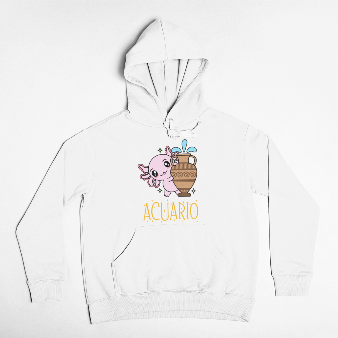 Hoodie Axolotzin Horóscopos Nombre Acuario Ajolote Unisex