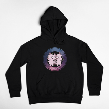 Hoodie Axolotzin Horóscopos Galaxy Geminis Ajolote Unisex