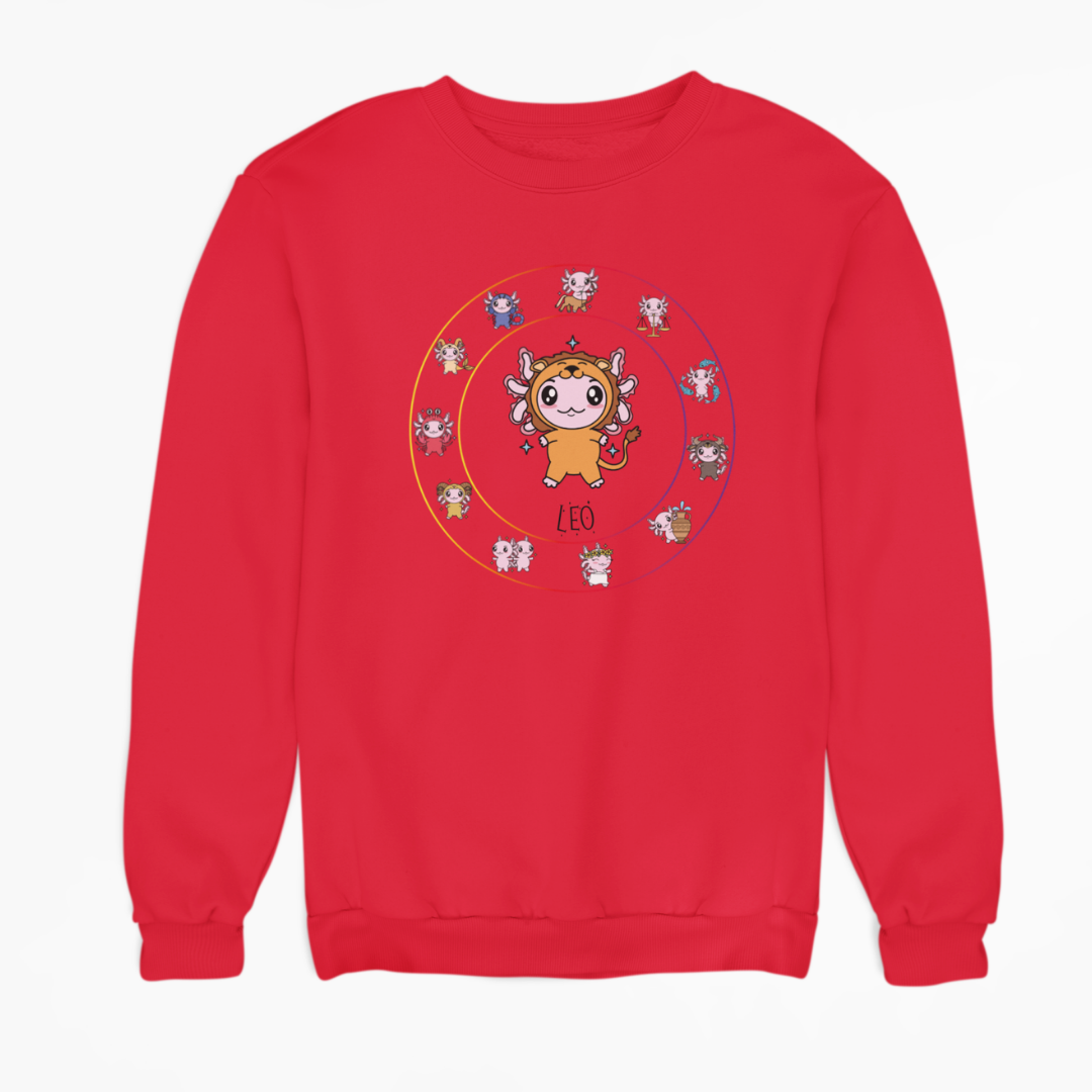 Sudadera Horóscopos Leo Axolotzin Ajolote Unisex