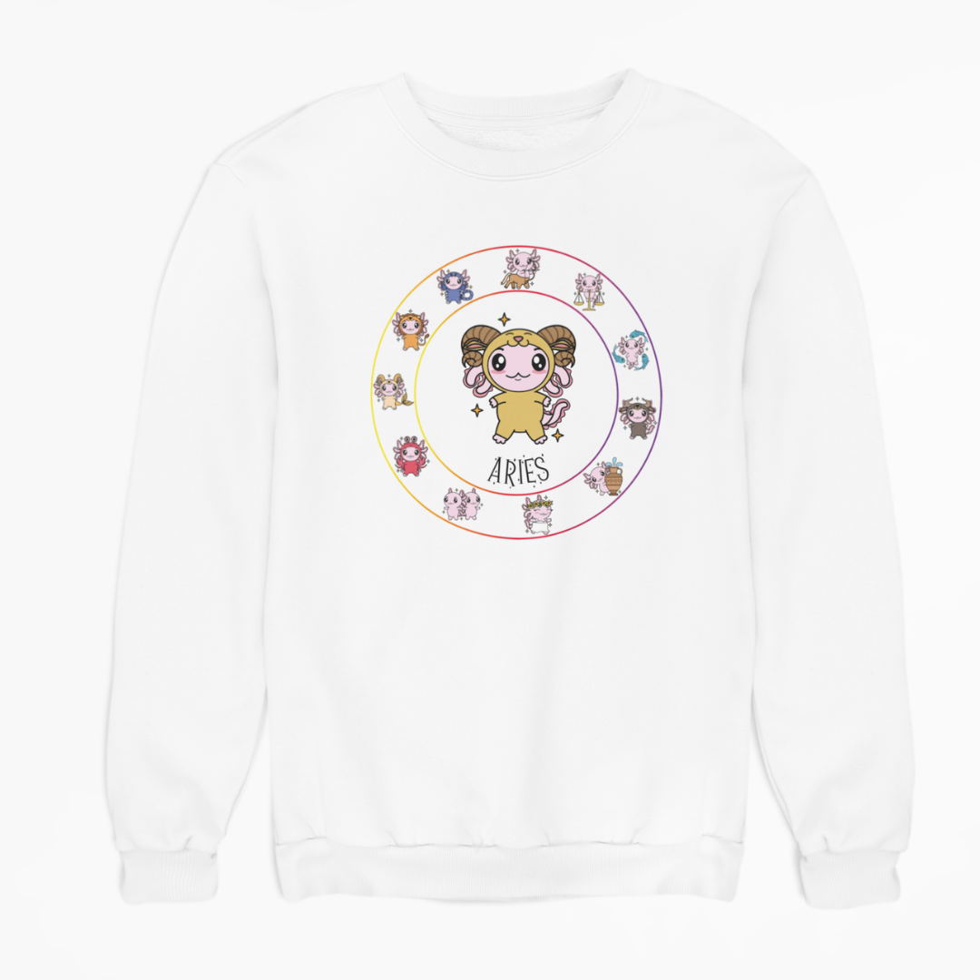 Sudadera Horóscopos Aries Axolotzin Ajolote Unisex