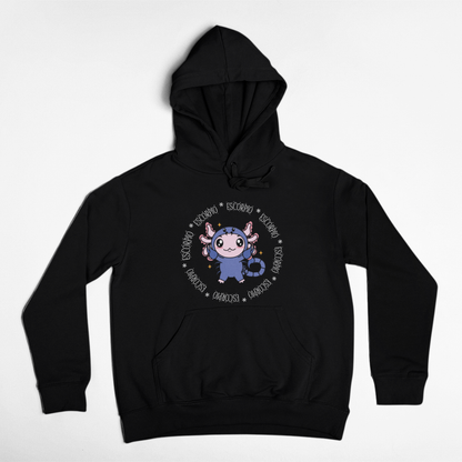 Hoodie Axolotzin Horóscopos Aro Escorpio Ajolote Unisex