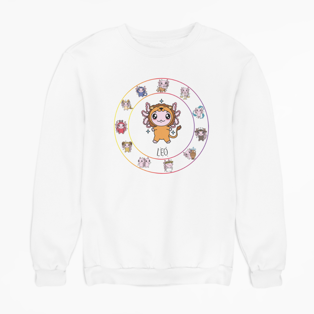 Sudadera Horóscopos Leo Axolotzin Ajolote Unisex