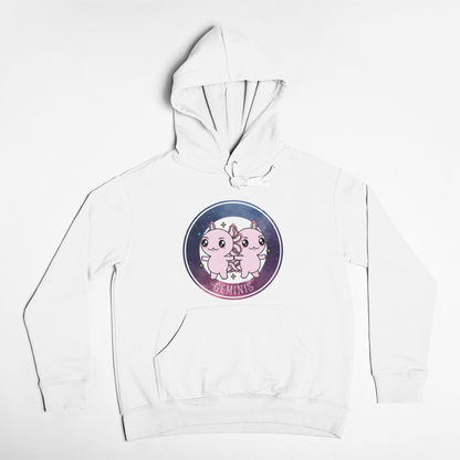 Hoodie Axolotzin Horóscopos Galaxy Geminis Ajolote Unisex