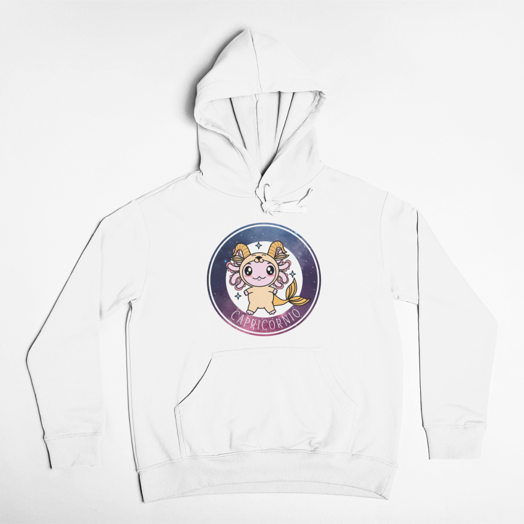 Hoodie Axolotzin Horóscopos Galaxy Capricornio Ajolote Unisex