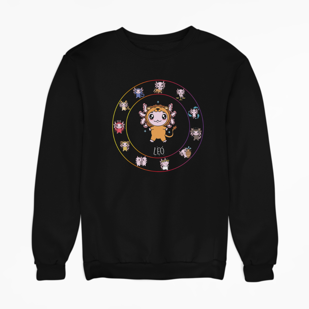 Sudadera Horóscopos Leo Axolotzin Ajolote Unisex