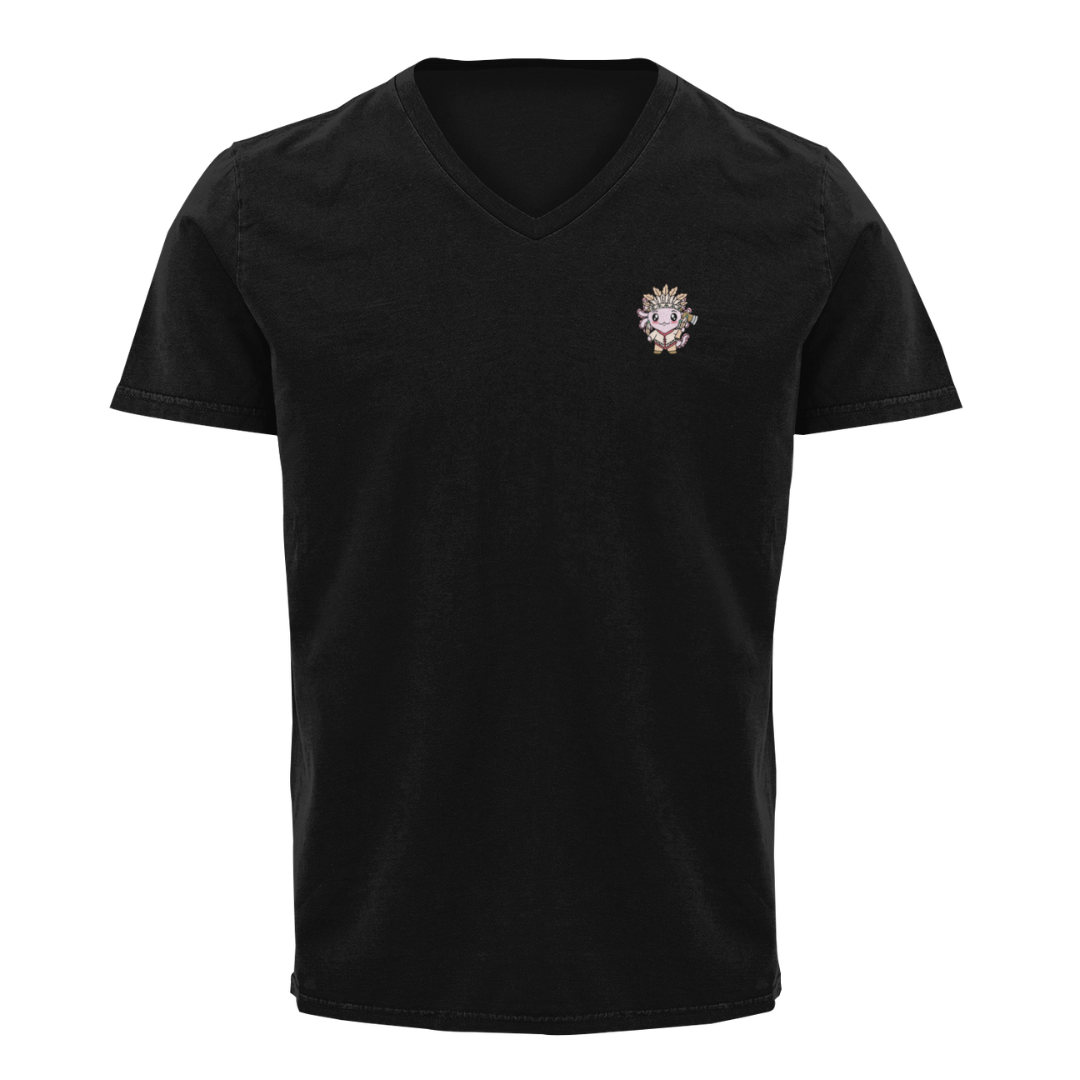 Playera Cuello V Axoloteria El Apache Ajolote Adulto