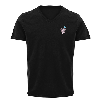 Playera Cuello V Axolotzin Pensando Ajolote