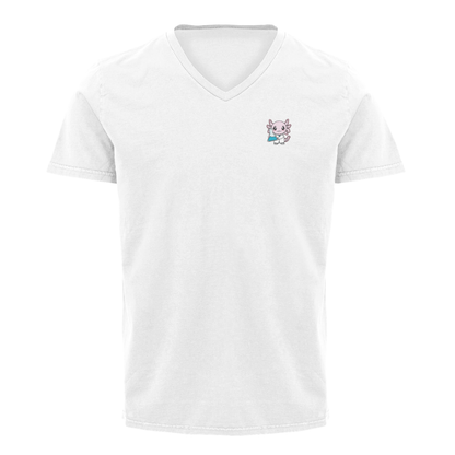 Playera Cuello V Axolotzin Quimico Ajolote Adulto