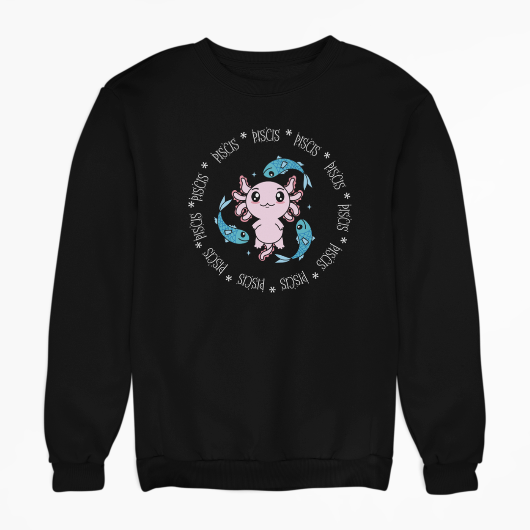 Sudadera Axolotzin Horóscopos Aro Piscis Ajolote Unisex
