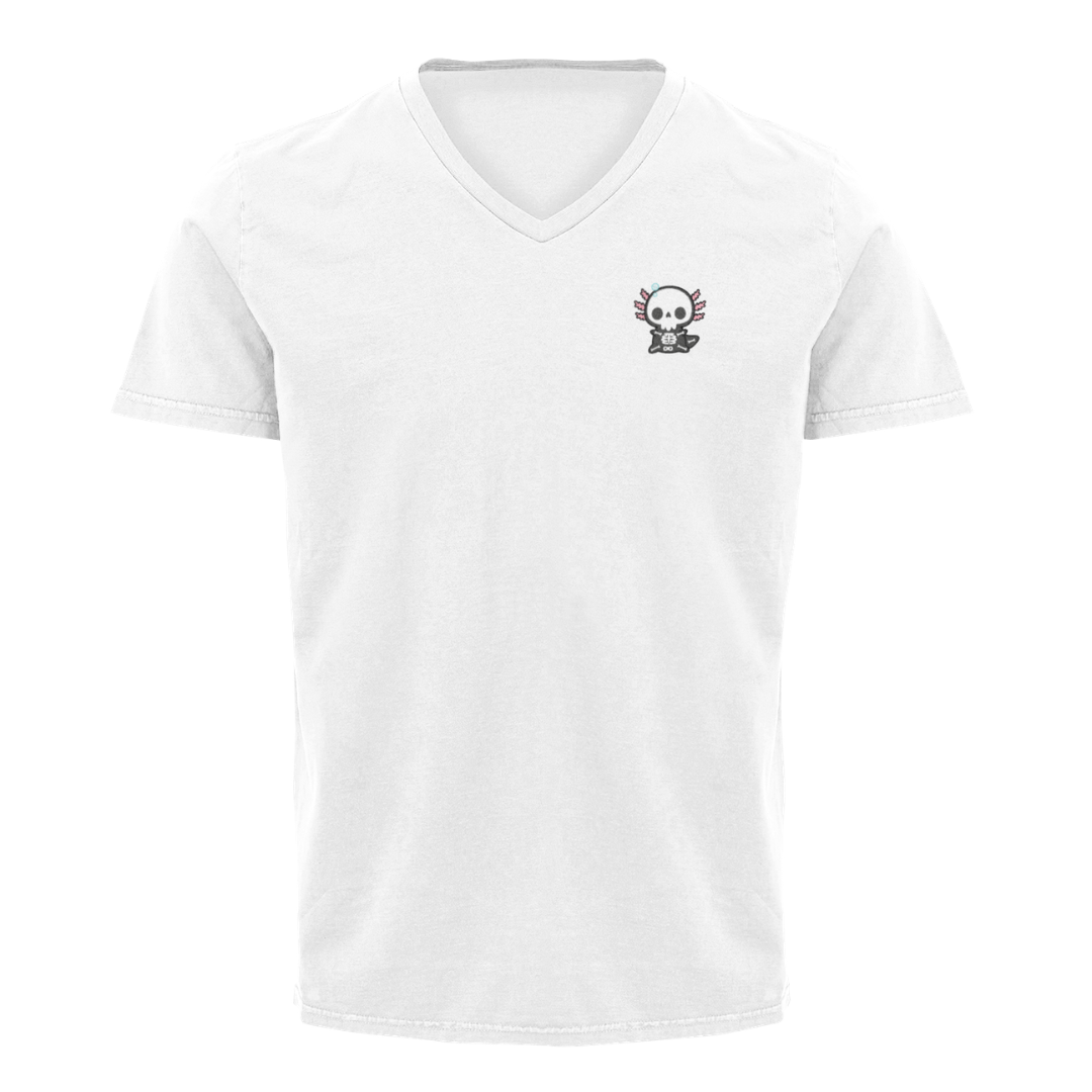 Playera "V" Ajolote Esqueleto Xo The Monster