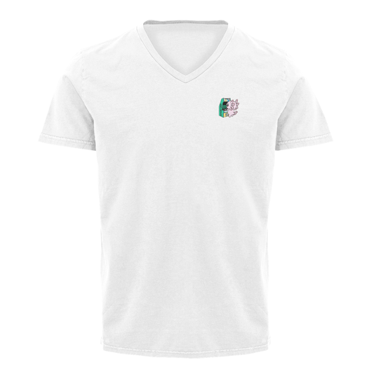 Playera Cuello V Axolotzin Arcade Ajolote