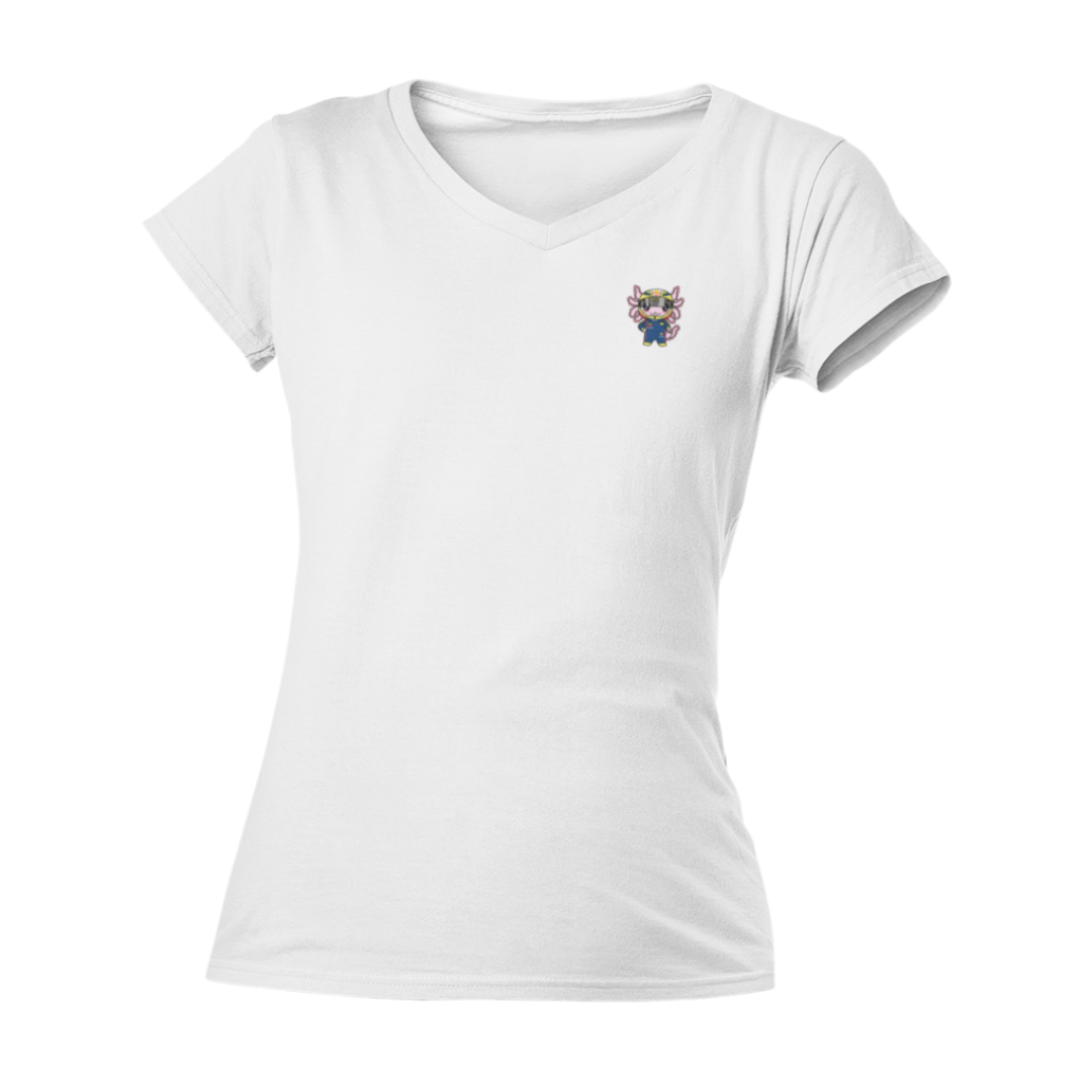 Playera Cuello V Axolotzin Piloto De Carreras Ajolote Adulto