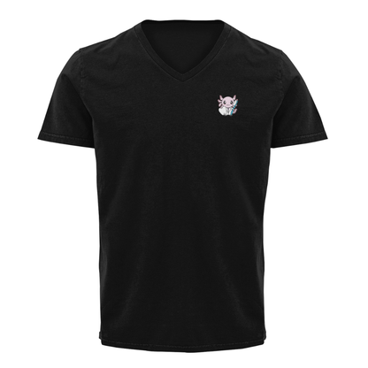 Playera Cuello V Axolotzin Dentista Ajolote