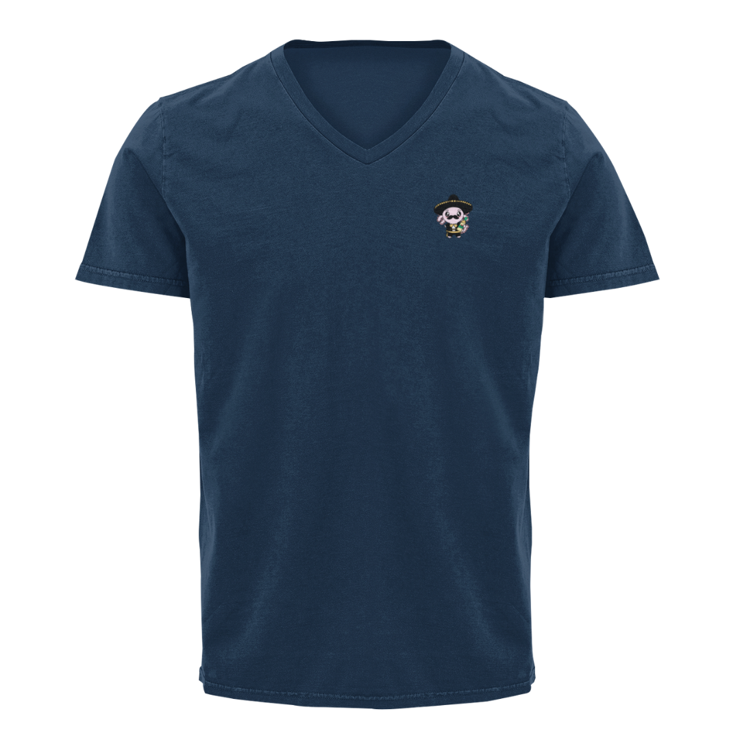 Playera Cuello V Axolotzin Mariachi Ajolote