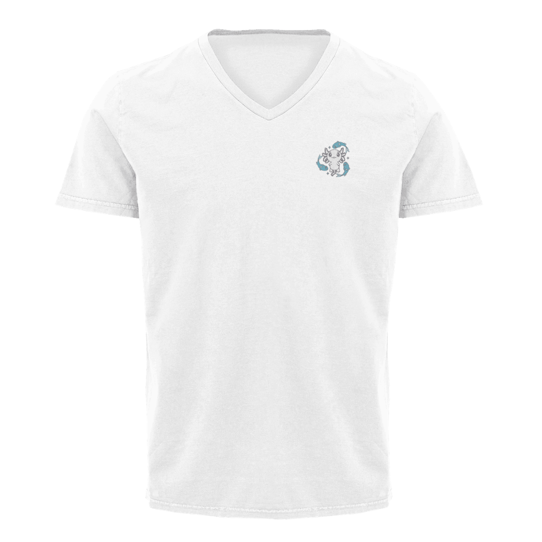 Playera Cuello V Horoscopos Piscis Axolotzin Ajolote Adulto