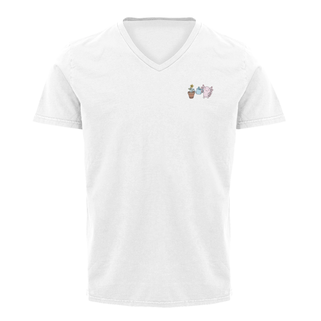 Playera Cuello V Axoloteria La Maceta Ajolote Adulto