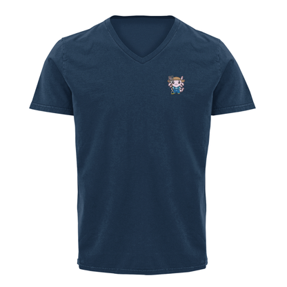 Playera Cuello V Axolotzin Granjero Ajolote