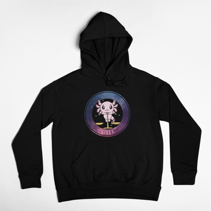 Hoodie Axolotzin Horóscopos Galaxy Libra Ajolote Unisex