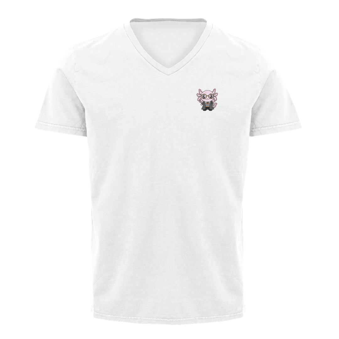 Playera Cuello V Axolotzin Maguito Ajolote