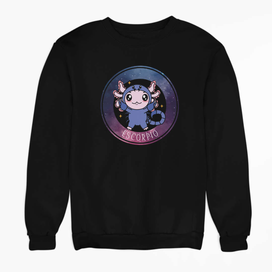 Sudadera Axolotzin Horóscopos Galaxy Escorpio Ajolote Unisex