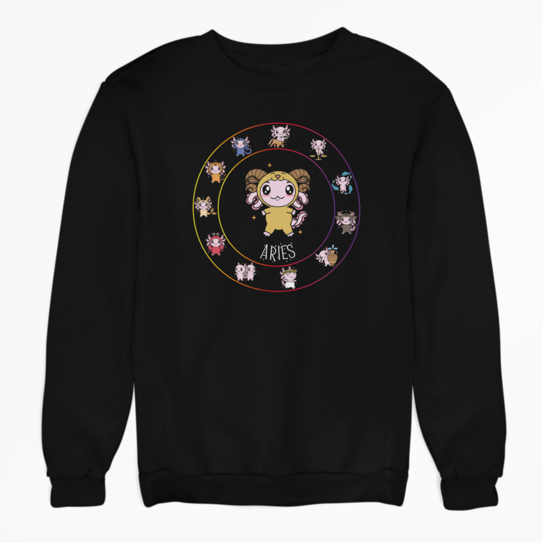 Sudadera Horóscopos Aries Axolotzin Ajolote Unisex